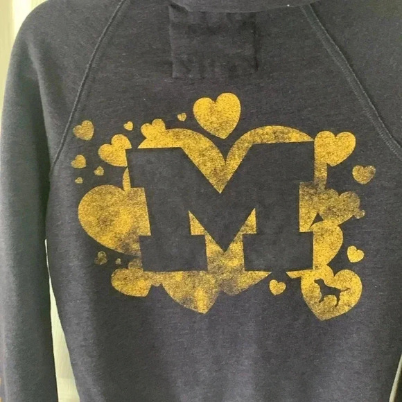 Victoria’s Secret pink navy blue Michigan Wolverines sweatsuit set size small - Picture 13 of 16